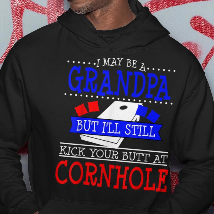 Cornhole Grandpa Funny Gift Kick Butt Bean Bag Toss Hoodie Unique Gifts