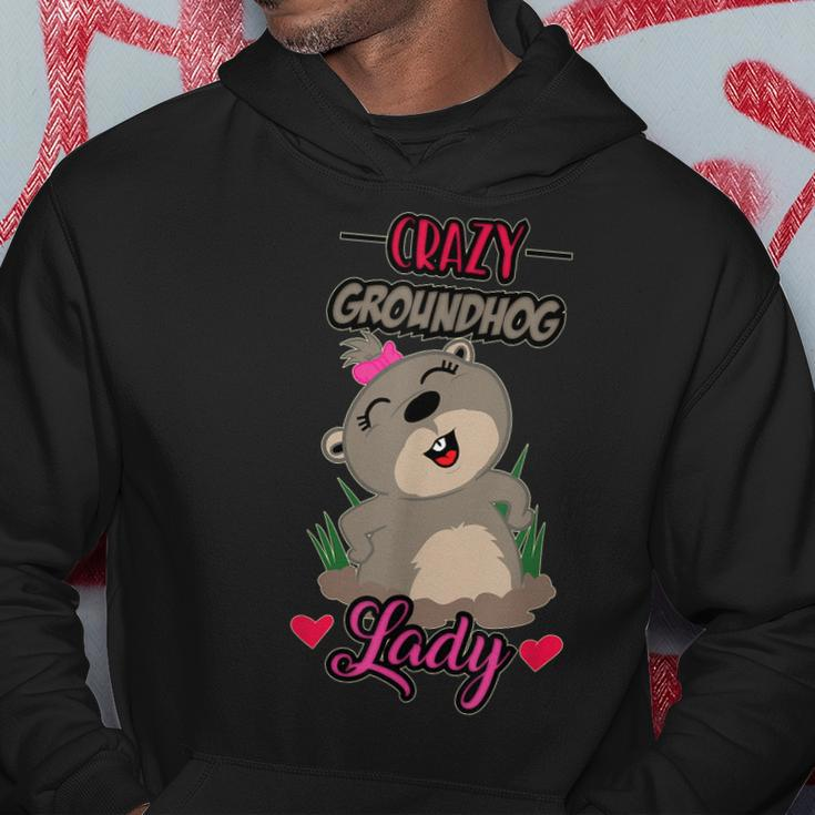 Crazy Groundhog Lady Funny Ground Hog Day Folklore Gift Hoodie Unique Gifts