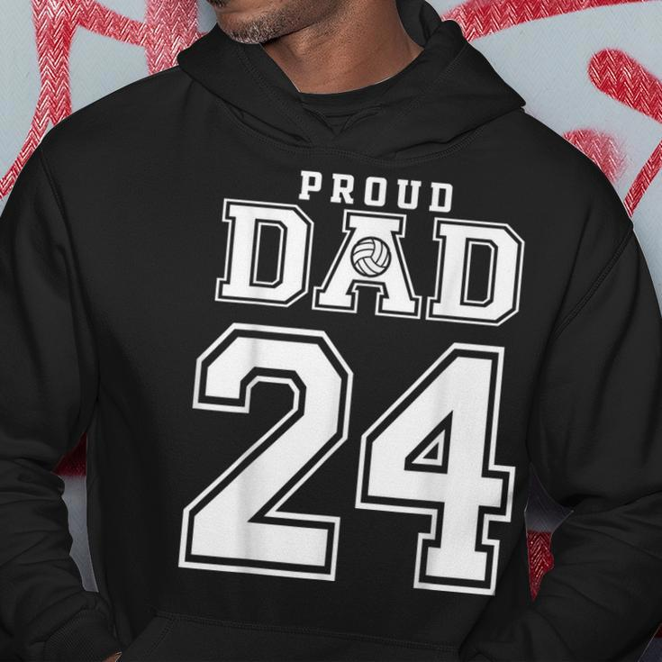 Custom Proud Volleyball Dad Number 24 Personalized For Men Hoodie Personalized Gifts