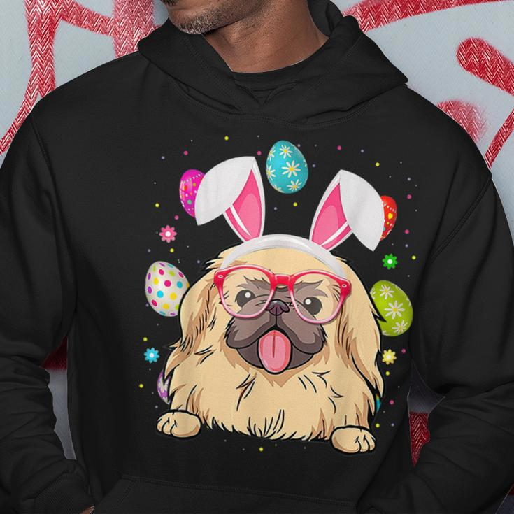 Cute Bunny Pekingese Dog Face Easter Eggs Easter Day Hoodie Unique Gifts