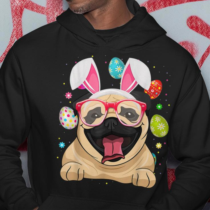 Cute Bunny Pug Dog Face Easter Eggs Easter Day Hoodie Unique Gifts