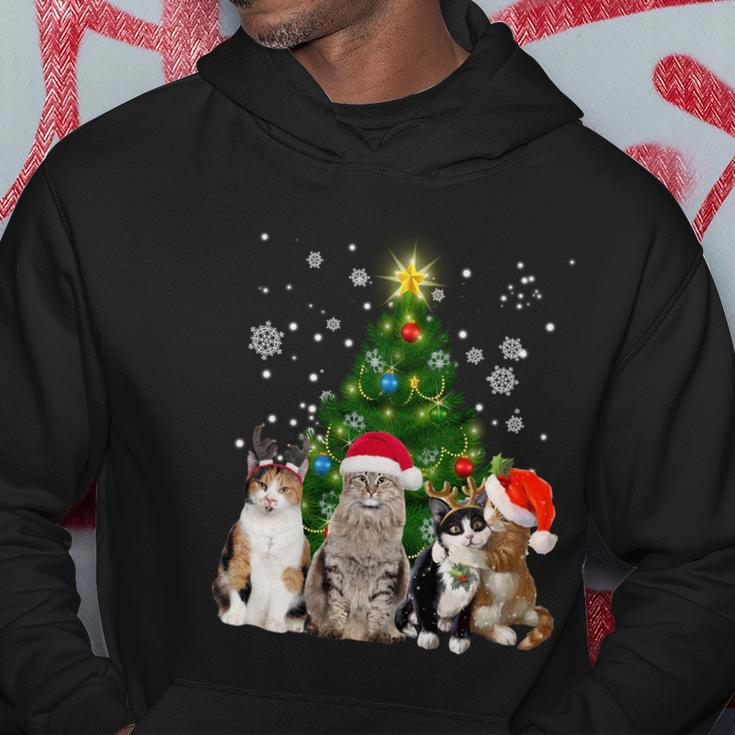 Cute Cat Christmas Tree Cat Lover Xmas Cat Mom Gift Hoodie Unique Gifts