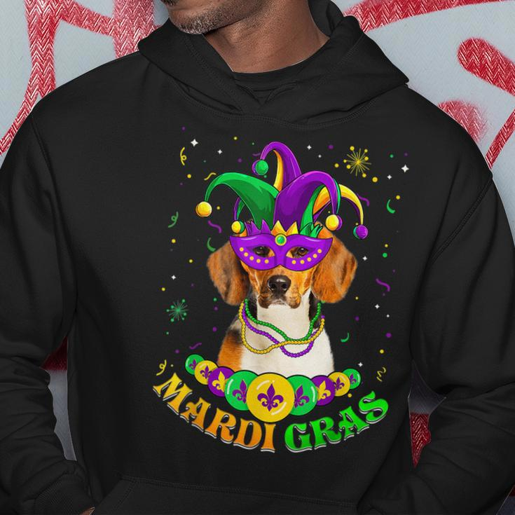 Cute Mardi Gras Beagle Dog Dad Dog Mom Mask Beads Hoodie Unique Gifts