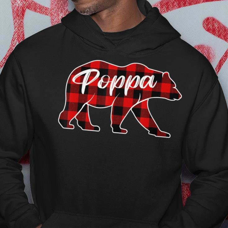 Cute Poppa Bear Red Plaid Christmas Pajama Family Gift Hoodie Unique Gifts