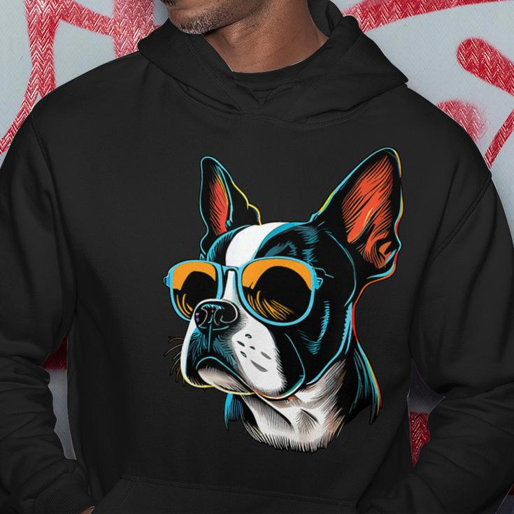 Dad Mom Cool Dog Sunglasses Boston Terrier Hoodie Unique Gifts