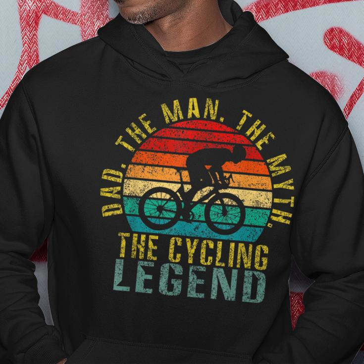 Dad The Man The Myth The Cycling Legend Funny Retro Hoodie Funny Gifts