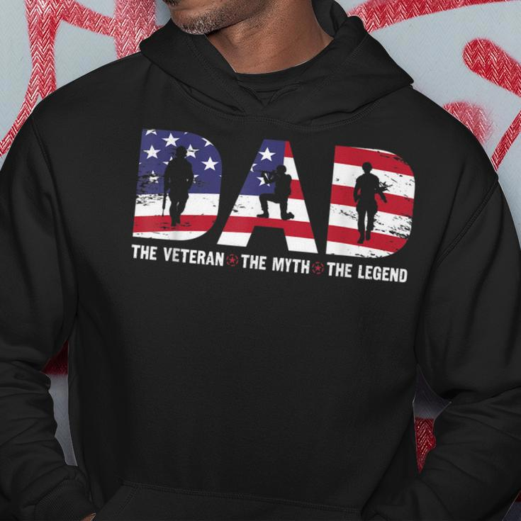 Dad The Veteran The Myth The Legend Veterans Day Hoodie Funny Gifts