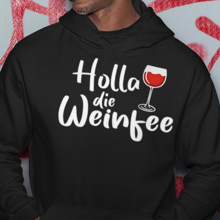 Damen Hoodie Holla Die Weinfee, Vino Weiß- & Rotwein Design Lustige Geschenke