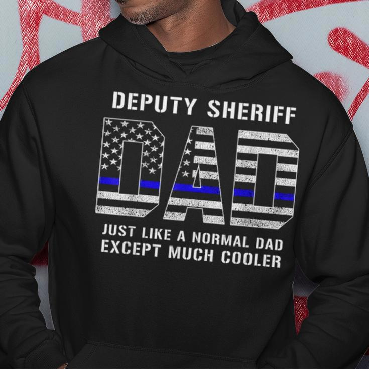 Deputy Sheriff Dad Much Cooler Fathers Day Thin Blue Line V2 Hoodie Funny Gifts