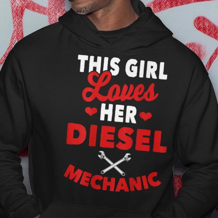 Diesel Mechanic Gifts Wife Girlfriend Design On Back Hoodie Unique Gifts