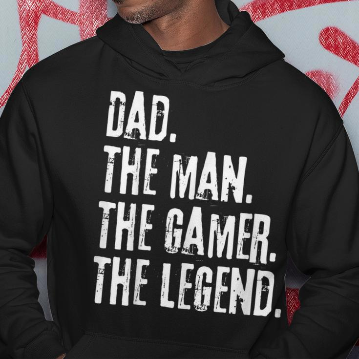 Distressed Dad The Man The Gamer The Legend Fathers Day Hoodie Funny Gifts