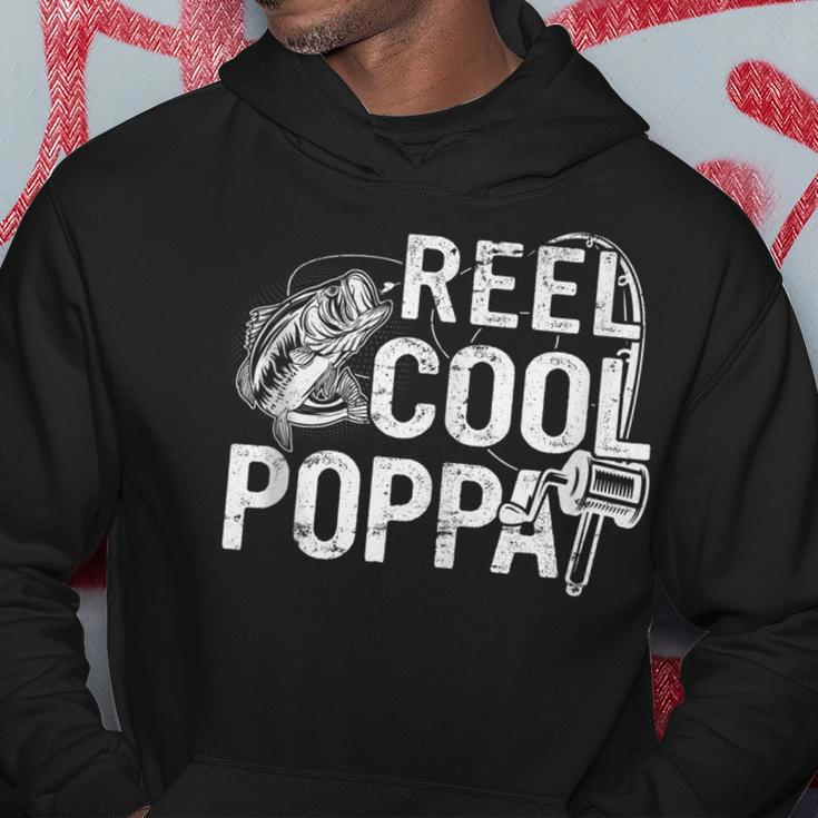 Distressed Reel Cool Poppa Fishing Fathers Day Hoodie Personalized Gifts