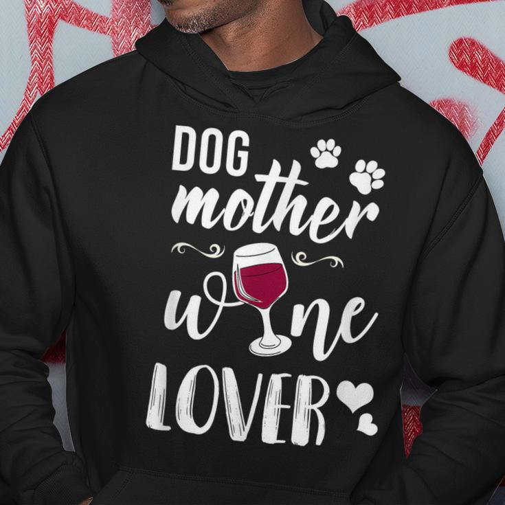 Dog Mother Wine Lover Lustiges Hunde Mum Wein Hoodie Lustige Geschenke