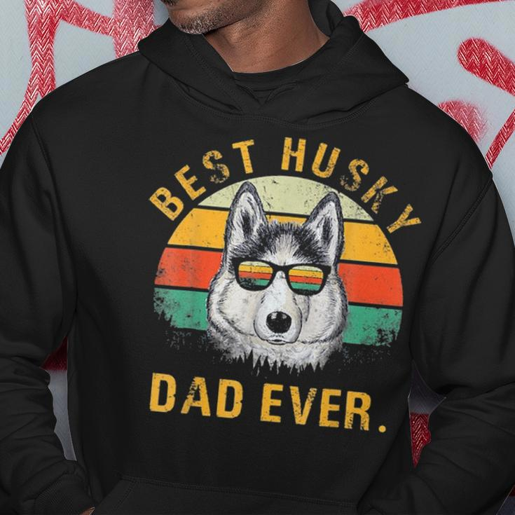 Dog Vintage Best Husky Dad Ever Funny Fathers Day Gifts Hoodie Funny Gifts