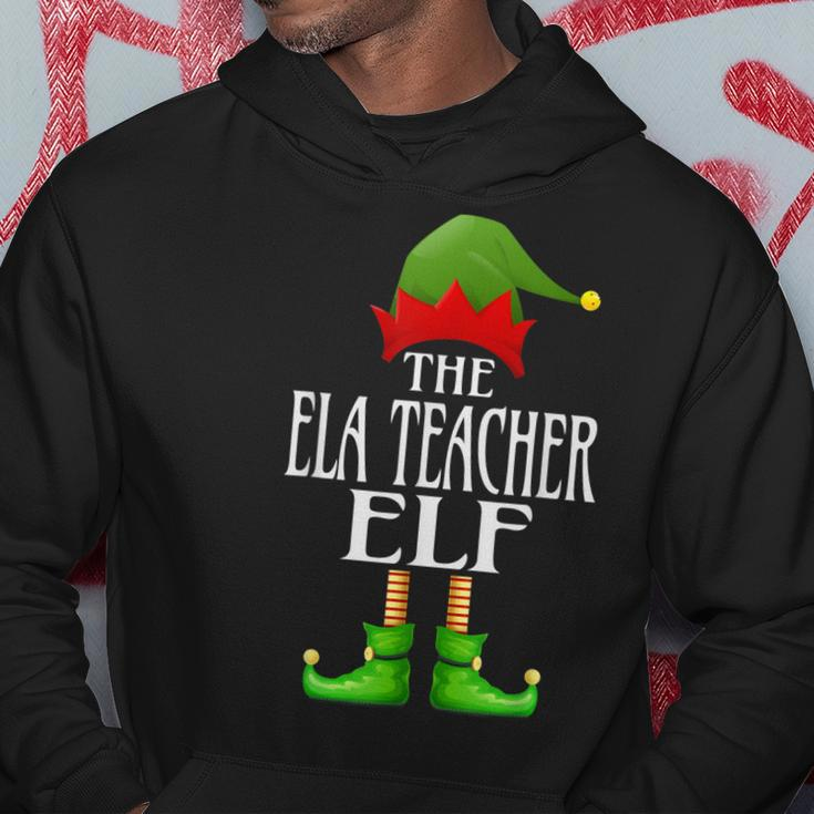 Ela Teacher Elf Xmas Funny Family Matching Group Christmas Men Hoodie Graphic Print Hooded Sweatshirt Funny Gifts