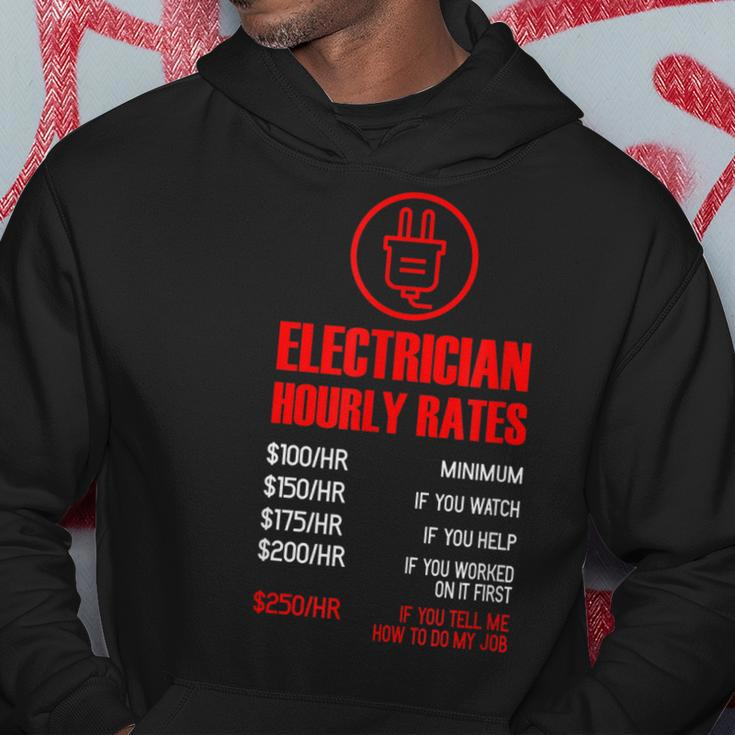 Electrician Hourly Rates | Funny Mechanic Idea Hoodie Unique Gifts