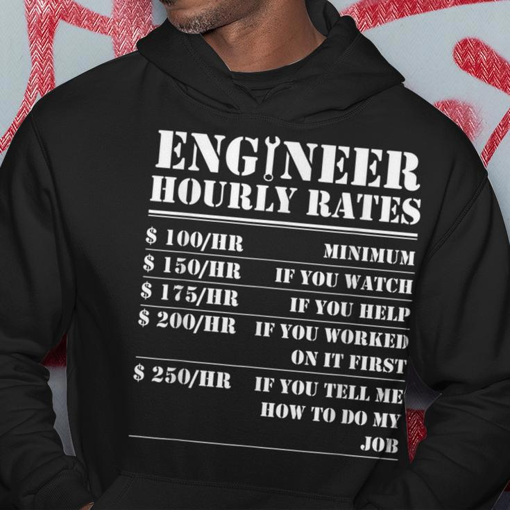 Engineer Hourly Rate Funny Engineering Mechanical Civil Gift Hoodie Unique Gifts