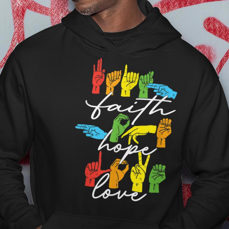 Faith Hope Love Asl American Sign Language Hoodie Unique Gifts