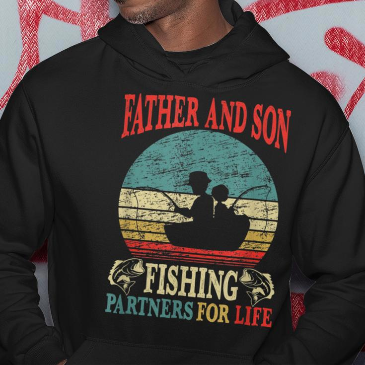 Father Son Fishing Partners For Life Vintage Dad Matching Hoodie Funny Gifts