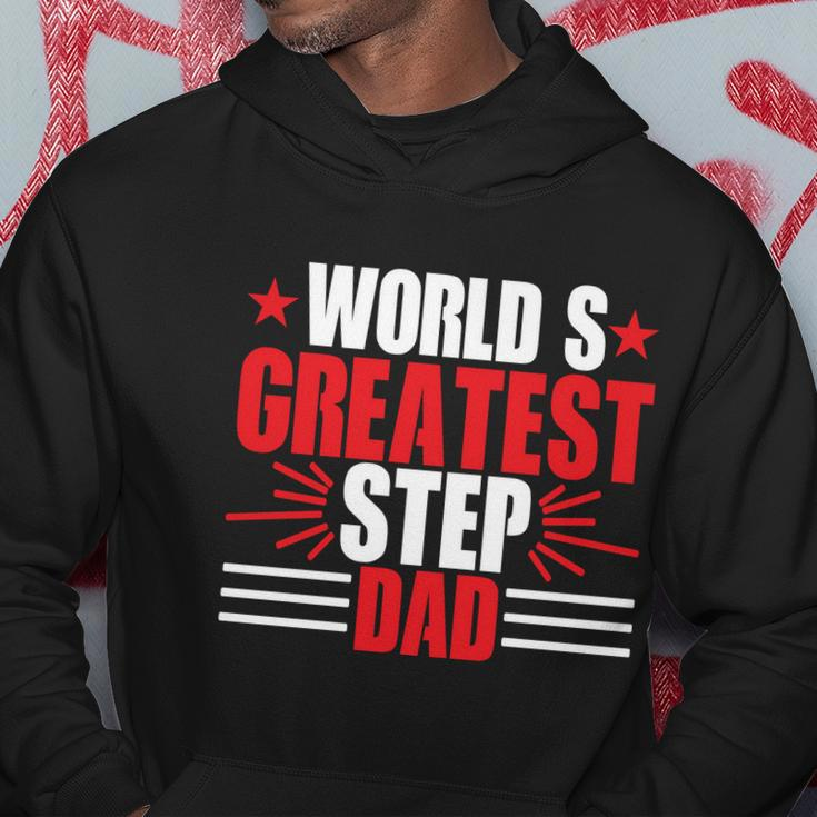 Fathers Day Gift Worlds Greatest Step Dad Plus Size Shirts For Dad Son Family Hoodie Unique Gifts