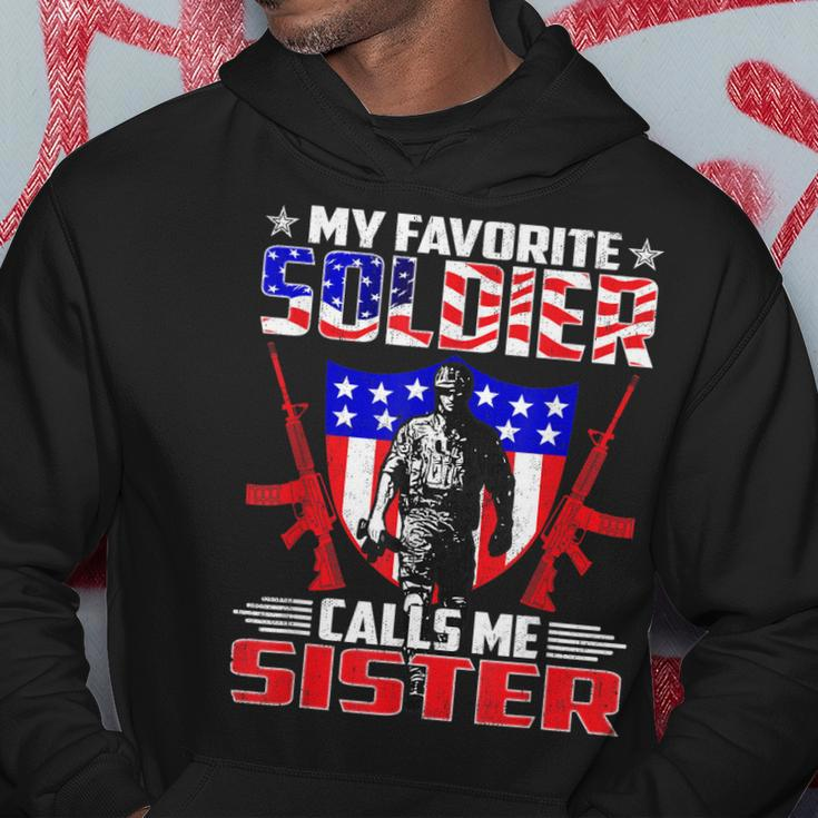 Favorite Soldier Calls Me Sister Proud Us Army Sibling Gift Men Hoodie Graphic Print Hooded Sweatshirt Funny Gifts