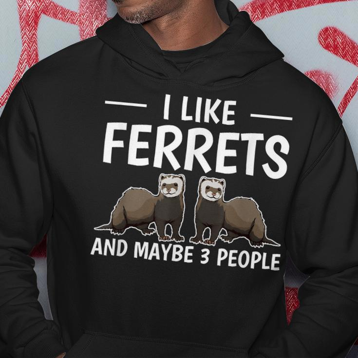 Ferret Quote I Like Ferrets And Maybe 3 People Ferret Hoodie Funny Gifts