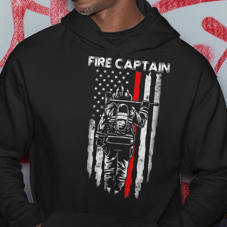 Fire Captain Chief American Flag Gifts Firefighter Captain Hoodie Funny Gifts