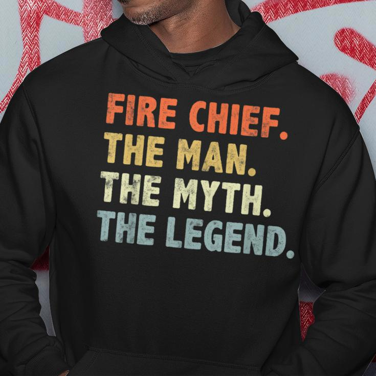 Fire Chief Man The Myth Legend Gifts Firefighter Fire Chief Hoodie Funny Gifts