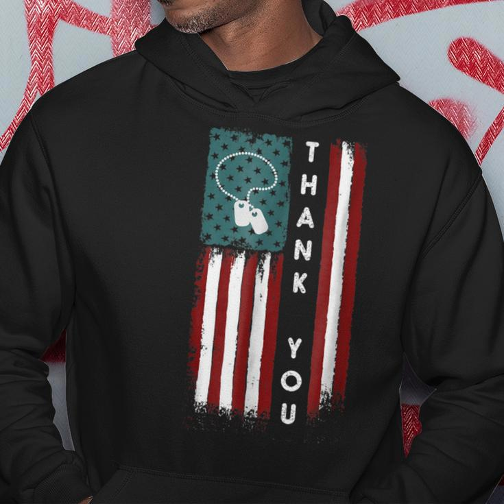 Flag And Dog Tag Military Thank You Hoodie Unique Gifts