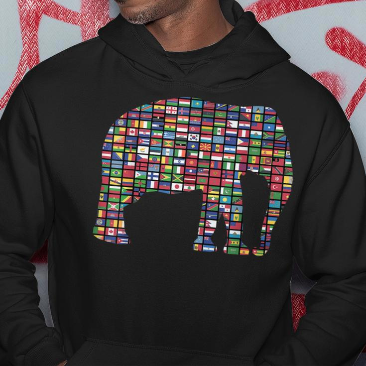 Flags Of The Countries Of The World International Elephant Hoodie Unique Gifts