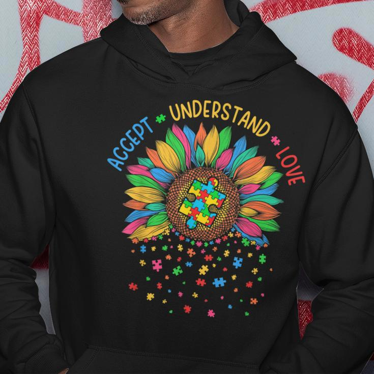 Floral Autism Awareness Sunflower Autism Mom & Dad Sister Hoodie Unique Gifts