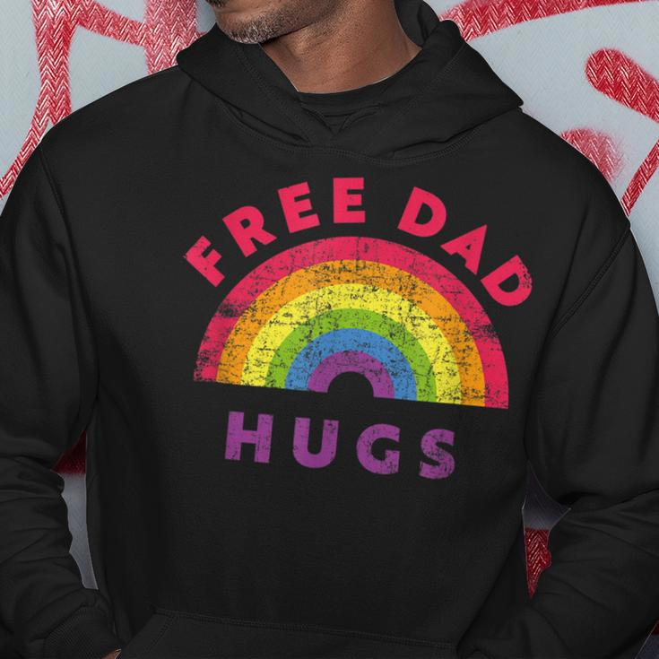 Free Dad Hugs Free Dad Hugs Rainbow Gay Pride Hoodie Funny Gifts