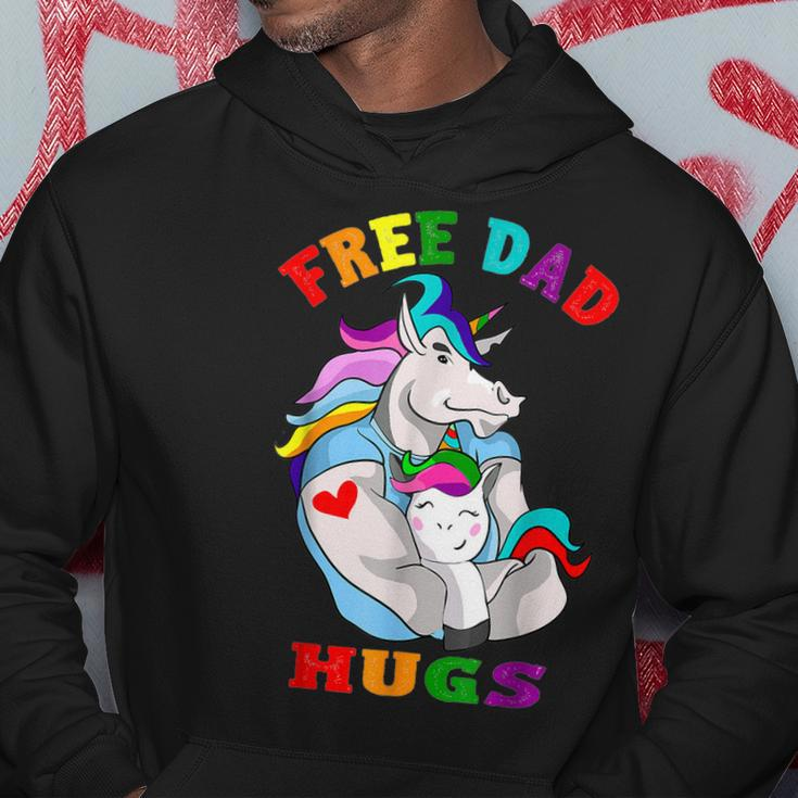 Free Dad Hugs Lgbt Gay Pride Unicorn Fathers Day Hoodie Unique Gifts