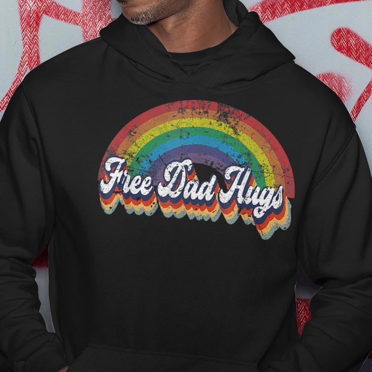 Free Dad Hugs Rainbow Flag Gay Lgbt Pride Month Daddy Hoodie Funny Gifts
