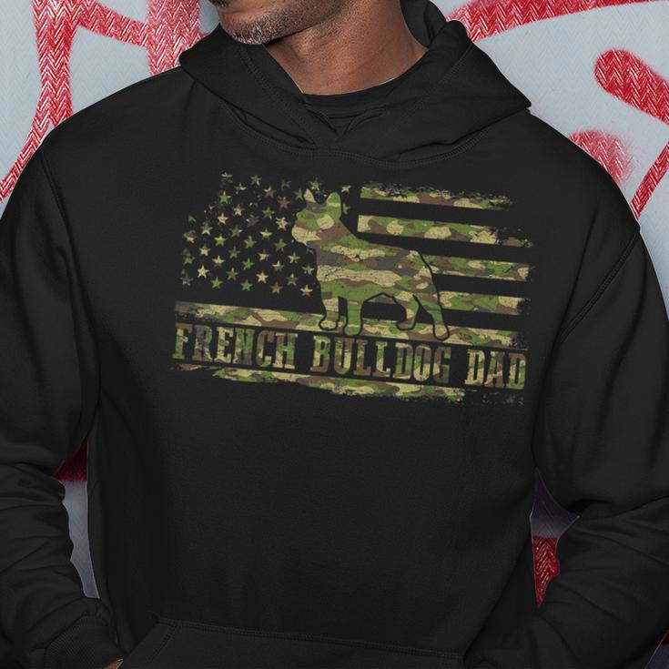 French Bulldog Dad Camouflage American Flag Patriotic Dog Gift For Mens Hoodie Funny Gifts