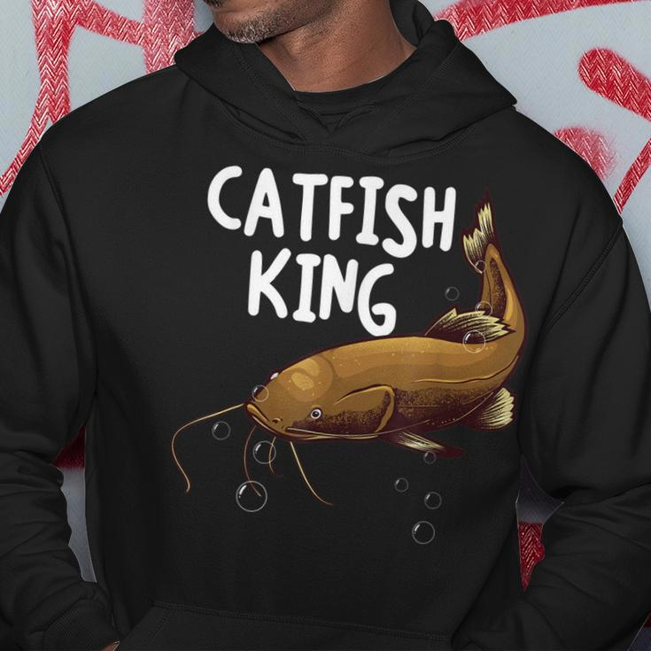 Funny Catfishing Design Men Dad Catfish King Fishing Hunters Hoodie Unique Gifts