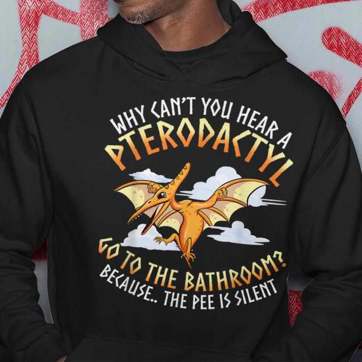 Funny Dinosaur Joke - Flying Pterodactyl Dino Graphic Men Hoodie Graphic Print Hooded Sweatshirt Funny Gifts