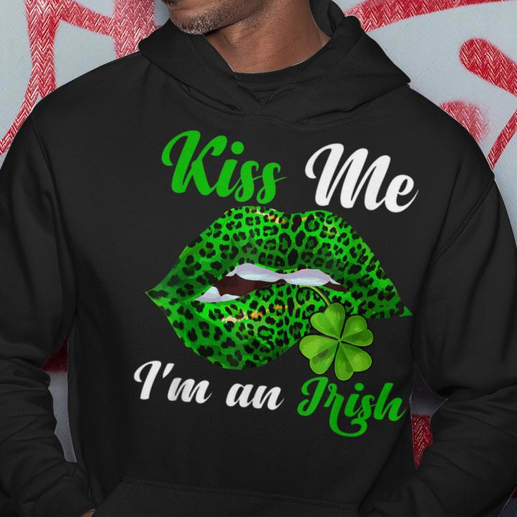 Funny Joke Im An Irish St Patricks Day Lips With Clover Hoodie Funny Gifts