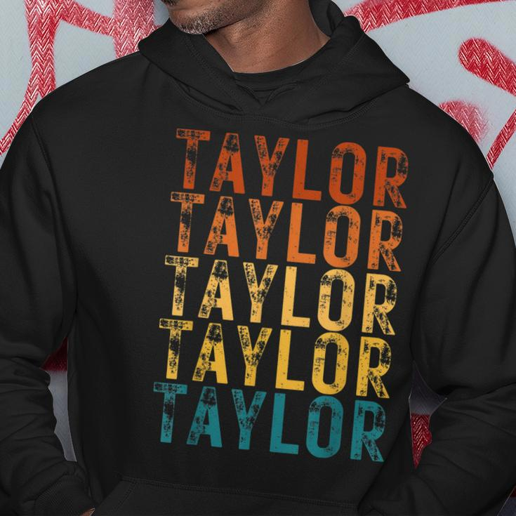 Funny Modern Repeated Text Design First Name Taylor Hoodie Unique Gifts
