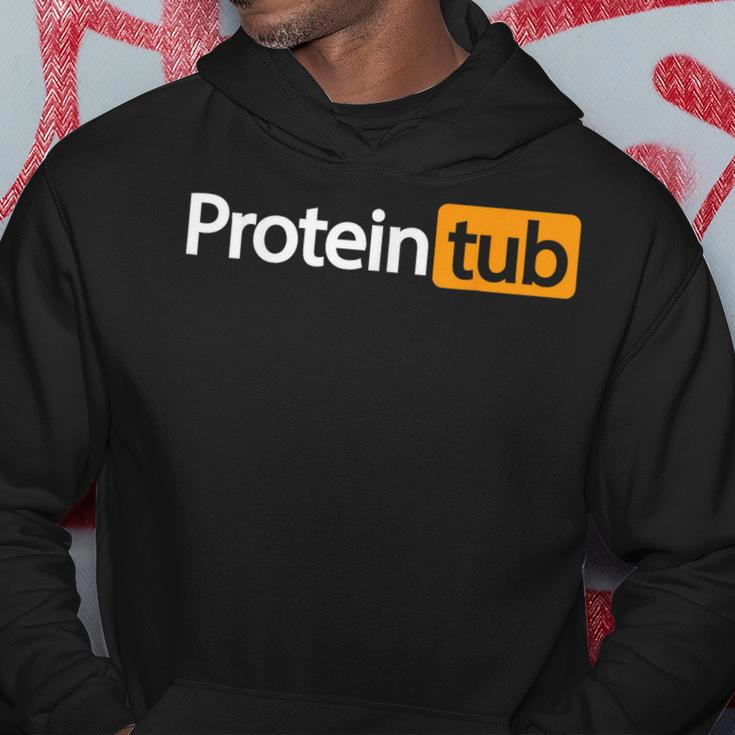 Funny Protein Tub Fun Adult Humor Joke Workout Fitness Gym Hoodie Unique Gifts
