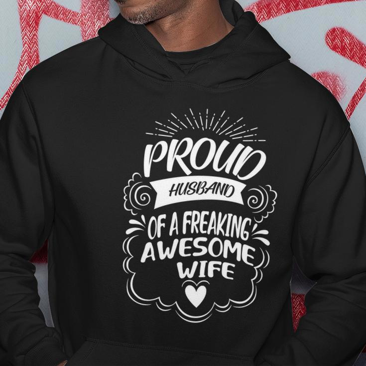 Funny Proud Husband Of A Freaking Awesome Wife Cool Gift Hoodie Unique Gifts