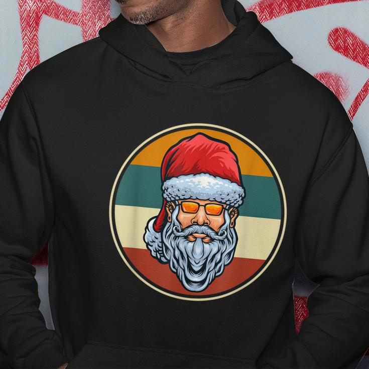 Funny Santa Claus Face Sunglasses With Hat Beard Christmas Vintage Retro Hoodie Unique Gifts