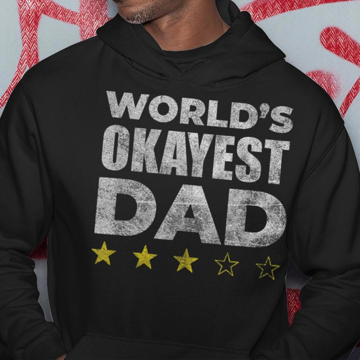 Funny Worlds Okayest Dad - Vintage Style Hoodie Funny Gifts