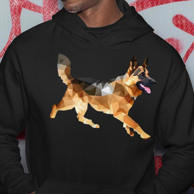 German Shepherd Running Polygon Poly Dog Dad Mom Lover Hoodie Unique Gifts
