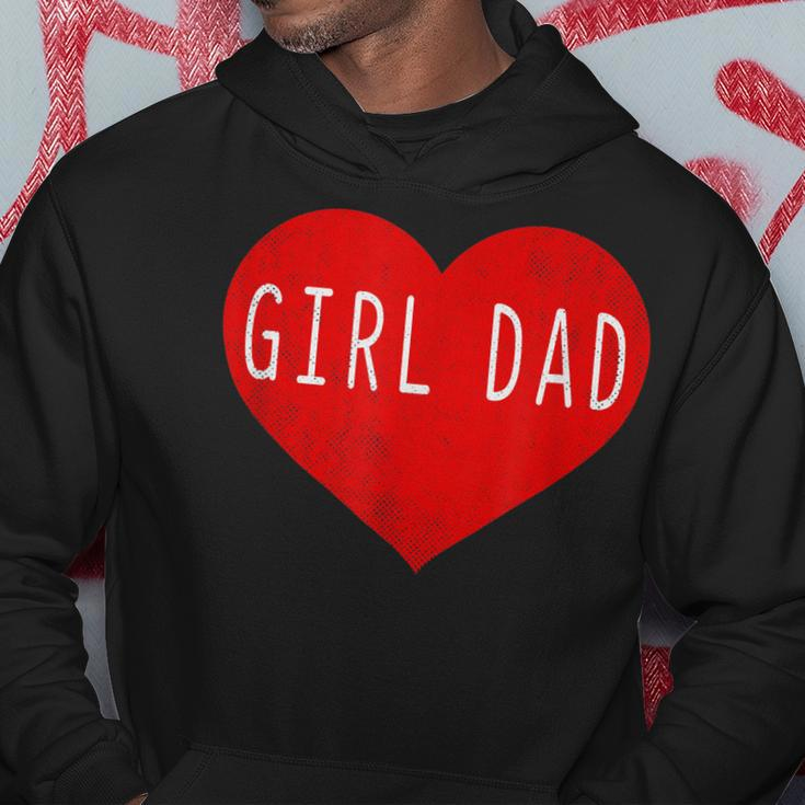 Girl Dad Heart Fathers Day Vintage Retro Hoodie Unique Gifts