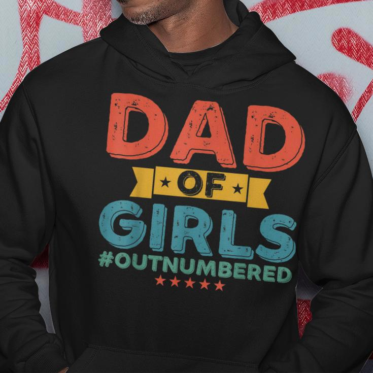 Girl Dad Outnumbered Fathers Day From Wife Daughter Vintage Hoodie Unique Gifts