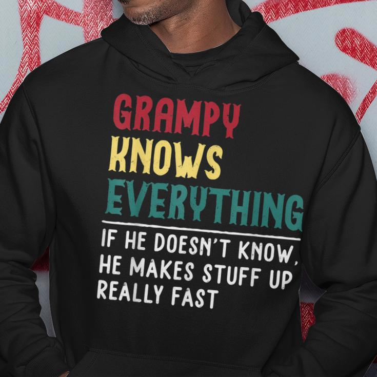 Grampy Know Everything Fathers Day For Funny Grandpa Grampy Hoodie Unique Gifts