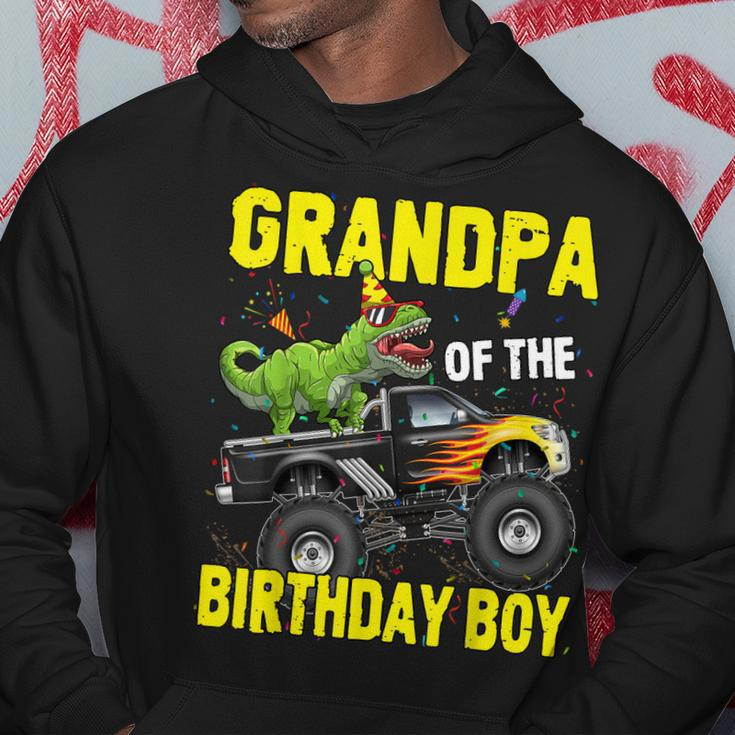 Grandpa Of The Birthday Boy DinosaursRex Monster Truck Hoodie Unique Gifts