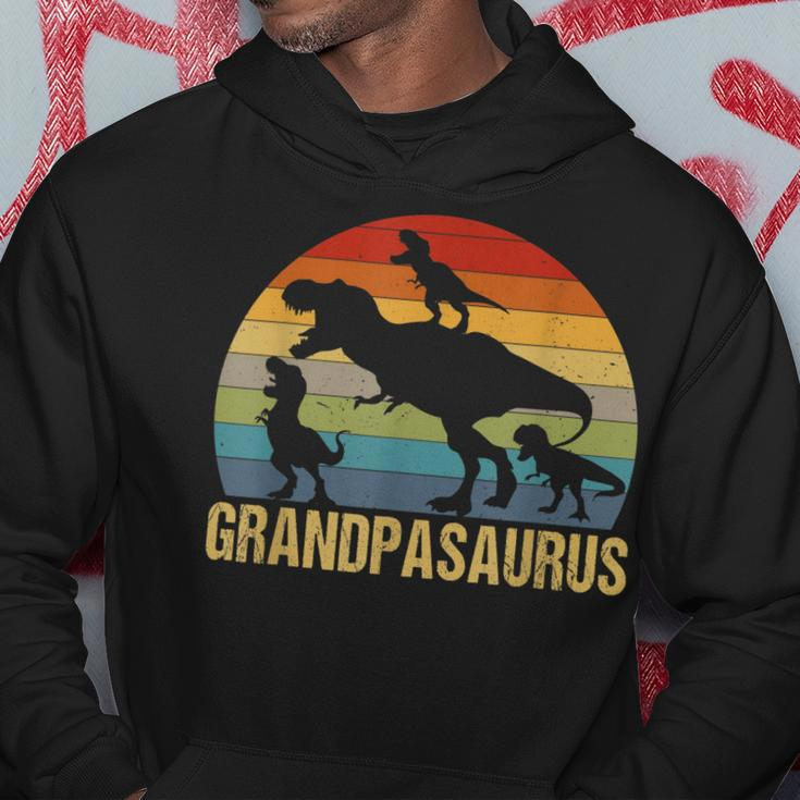 Grandpasaurus 3 Kids For Dad Grandpa Fathers Day Hoodie Unique Gifts
