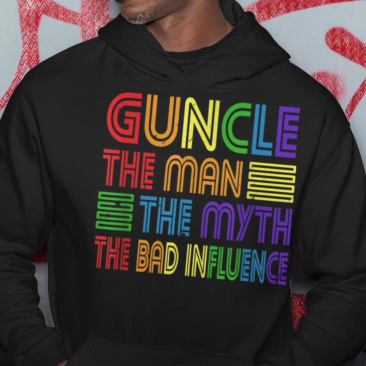 Guncle The Man Myth Bad Influence Gay Uncle Godfather Gift For Mens Hoodie Unique Gifts
